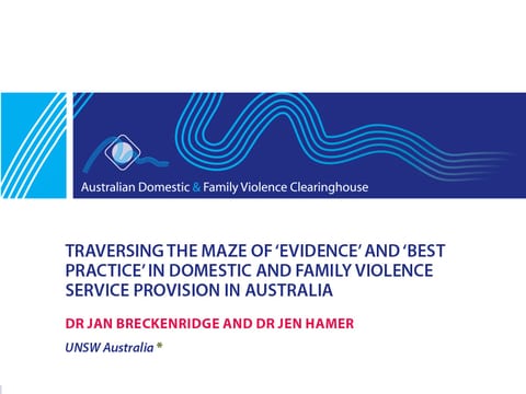 New ADFV Clearinghouse/ANROWS paper on domestic and family violence best practice
