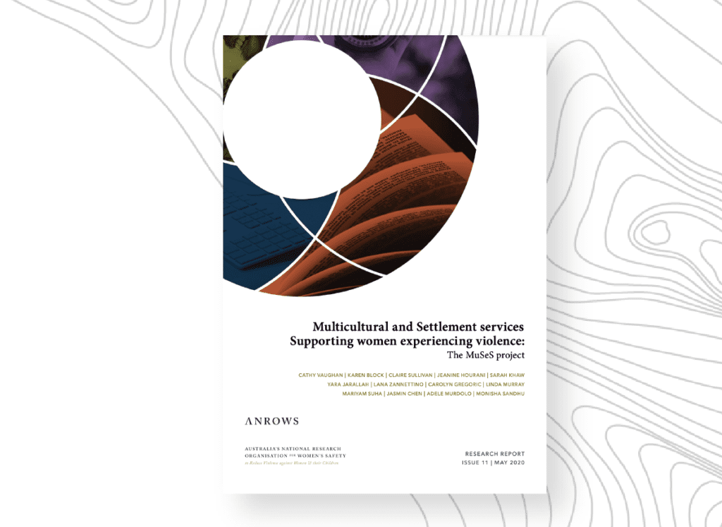 Image of the cover of the Muse resarch report on Multicultural and settlement services supporting women experiencing violence