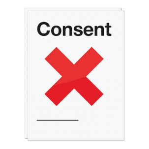 Consent form with a cross