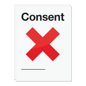 Consent form with a cross