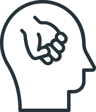 Illustration of a figure head with a fist inside.