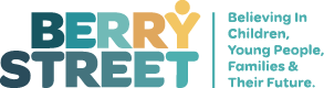 Berry Street Logo. Believing in Children, Young people, Families and Their Future.