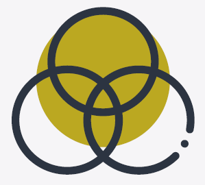 An icon of a three-way Venn diagram.