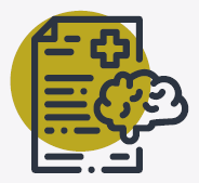 A medical document icon, and a brain icon.