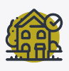 A house and a tick icon.