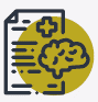 A medical document icon, and a brain icon.