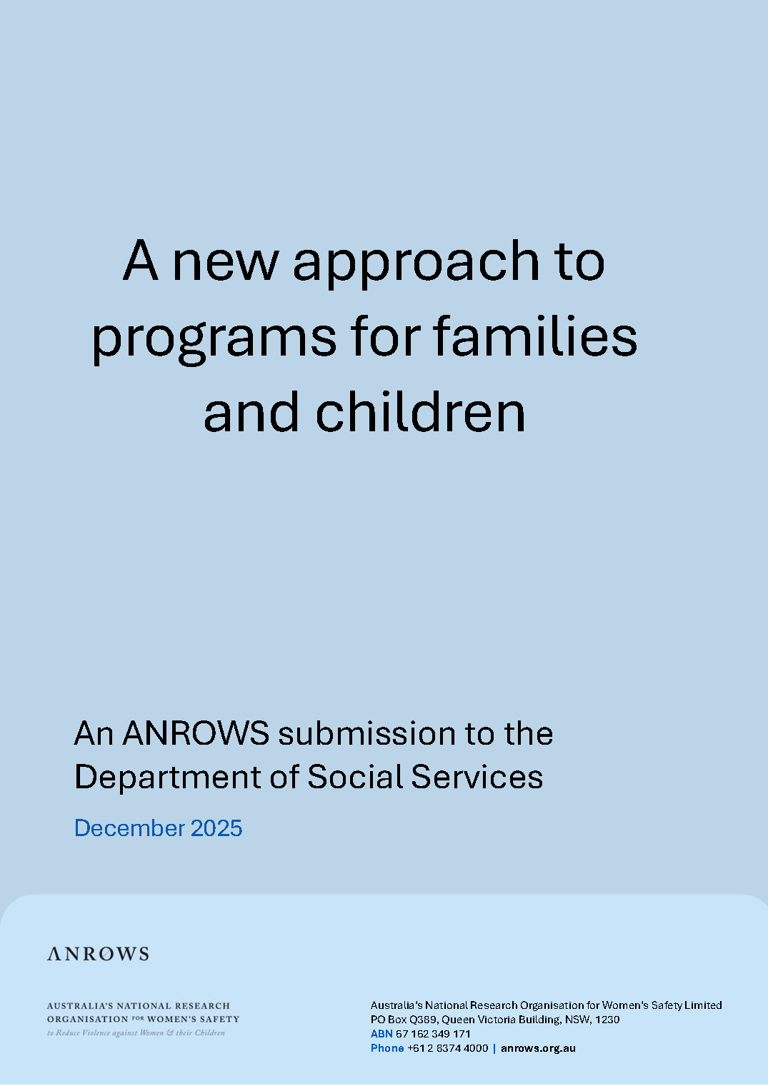 ANROWS submission on the Families and Children program reforms - ANROWS ...